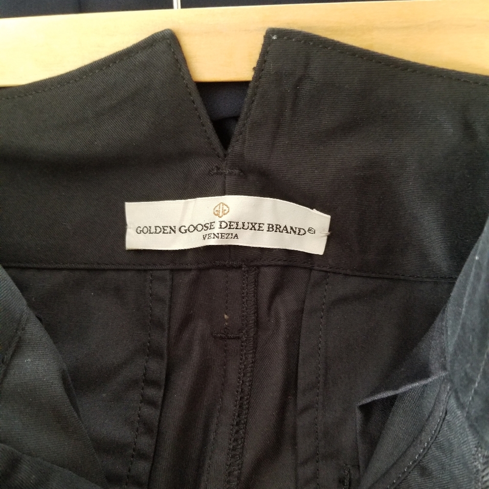 Golden Goose High Rise Tapered Leg Chino Pants Size S Small Black - Picture 6 of 11